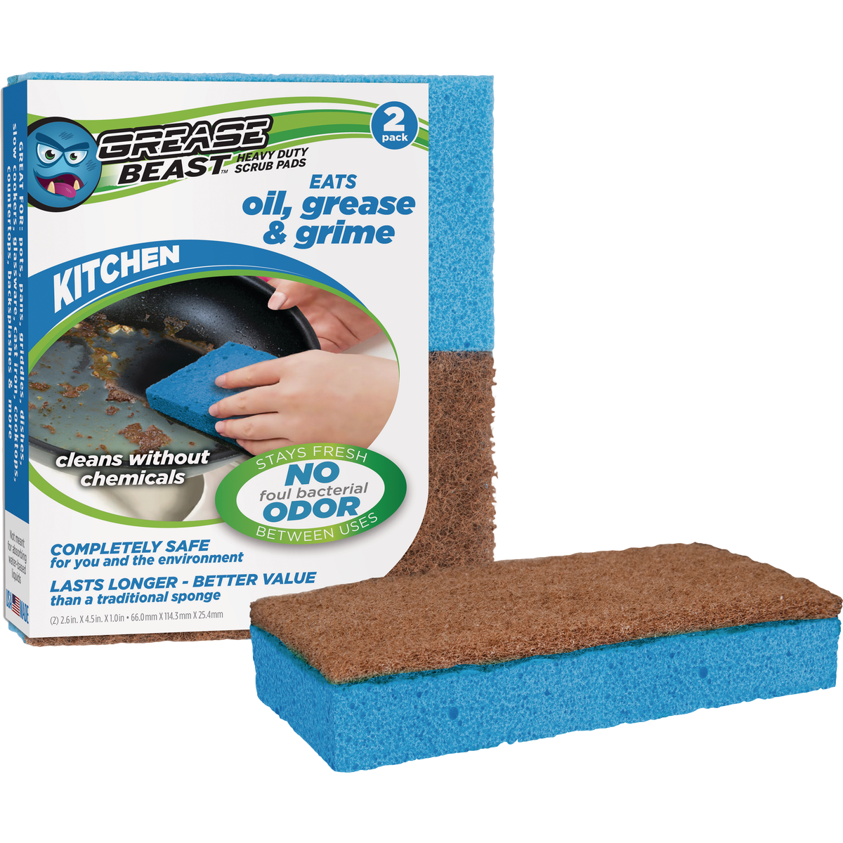 Grease Beast Kitchen Scrub Pad (2-Pack)