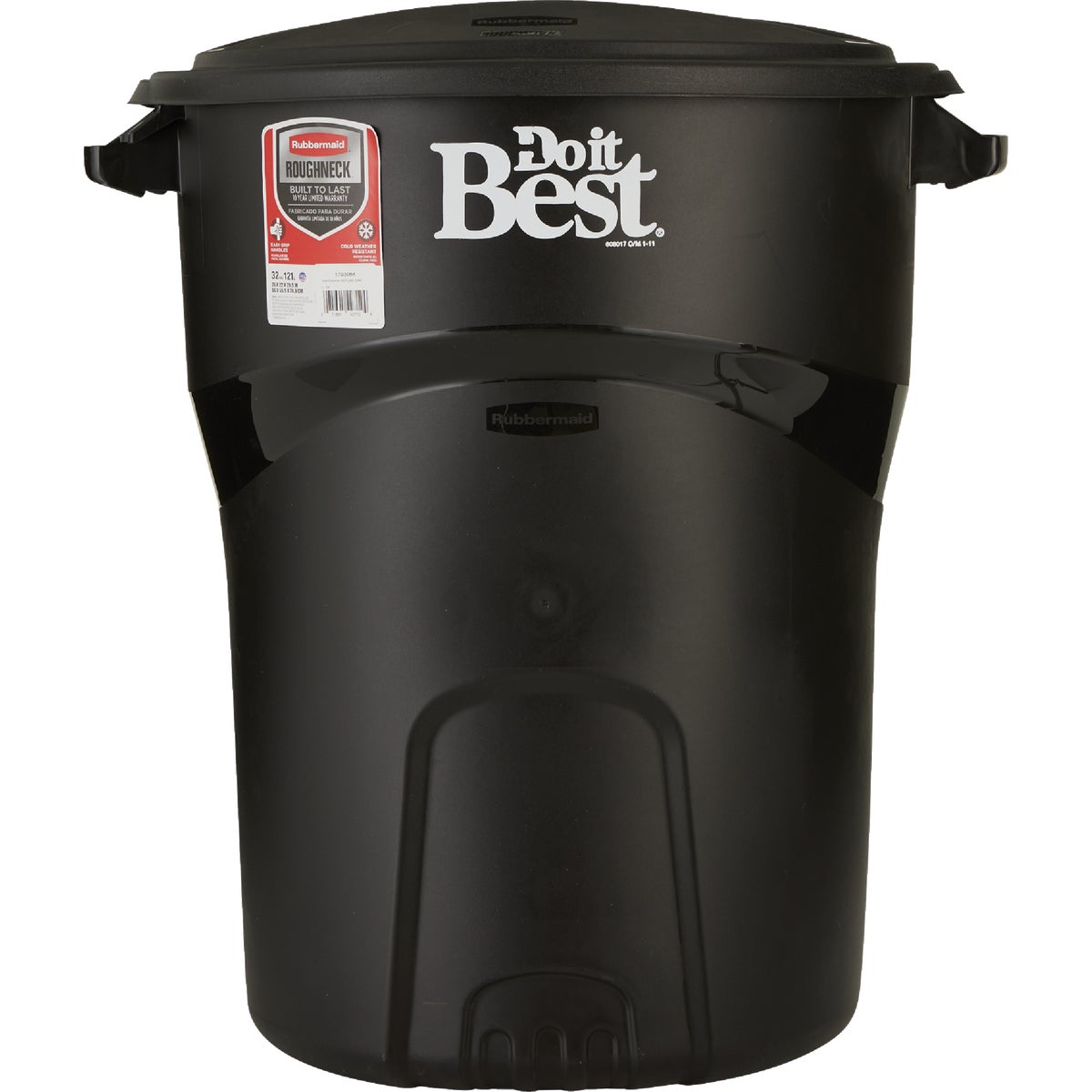 Do it Best Roughneck 32 Gal. Black Trash Can with Lid Image 2