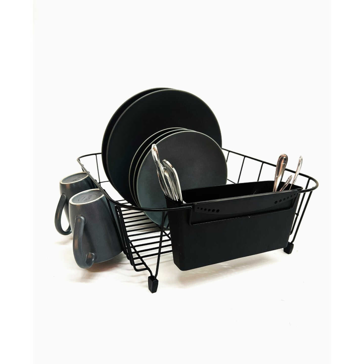 Grayline 14 In. W x 17-1/2 In. L Black Wire Sink Dish Drainer Image 2