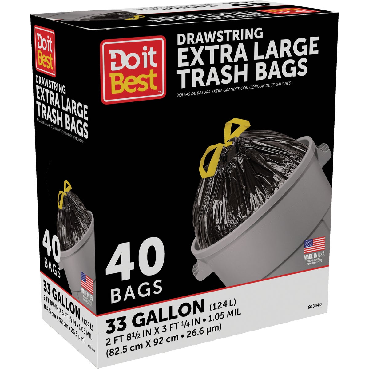 Do it Best 33 Gal. Extra Large Black Trash Bag (40-Count) Image 4