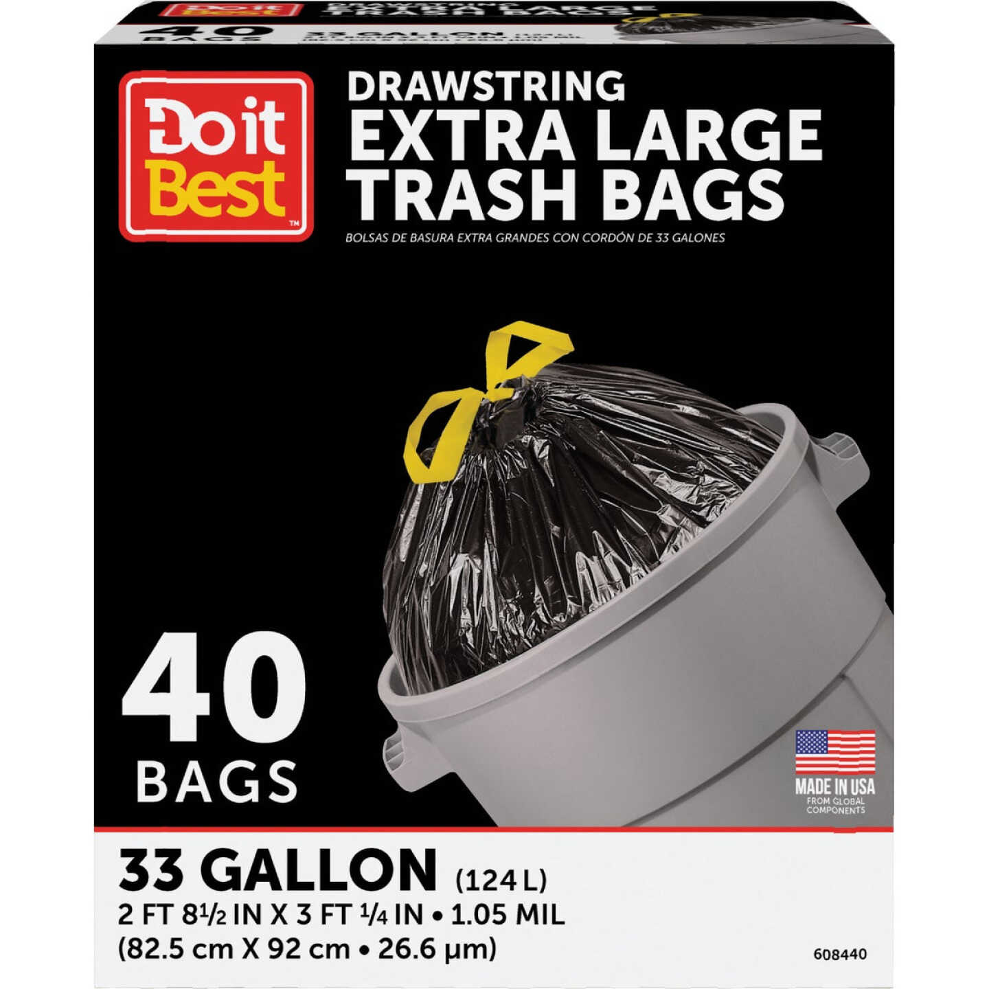 Do it Best 33 Gal. Extra Large Black Trash Bag (40-Count) Image 1