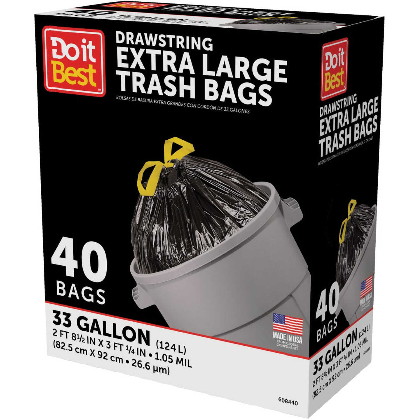 Do it Best 33 Gal. Extra Large Black Trash Bag (40-Count) Image 5