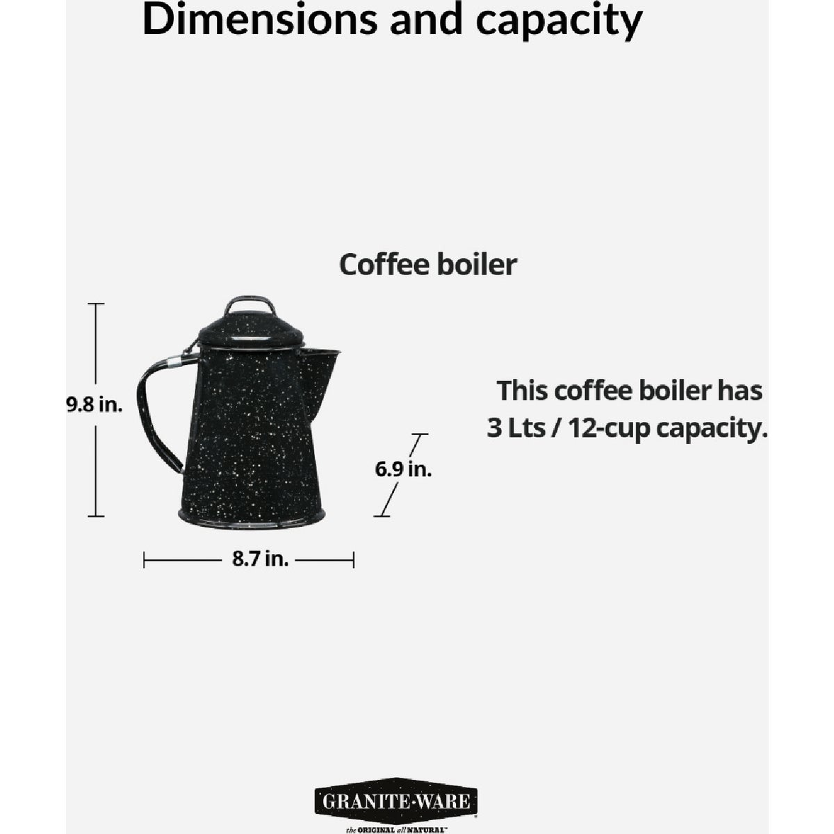 GraniteWare 12 Cup Black Coffee Boiler Image 2