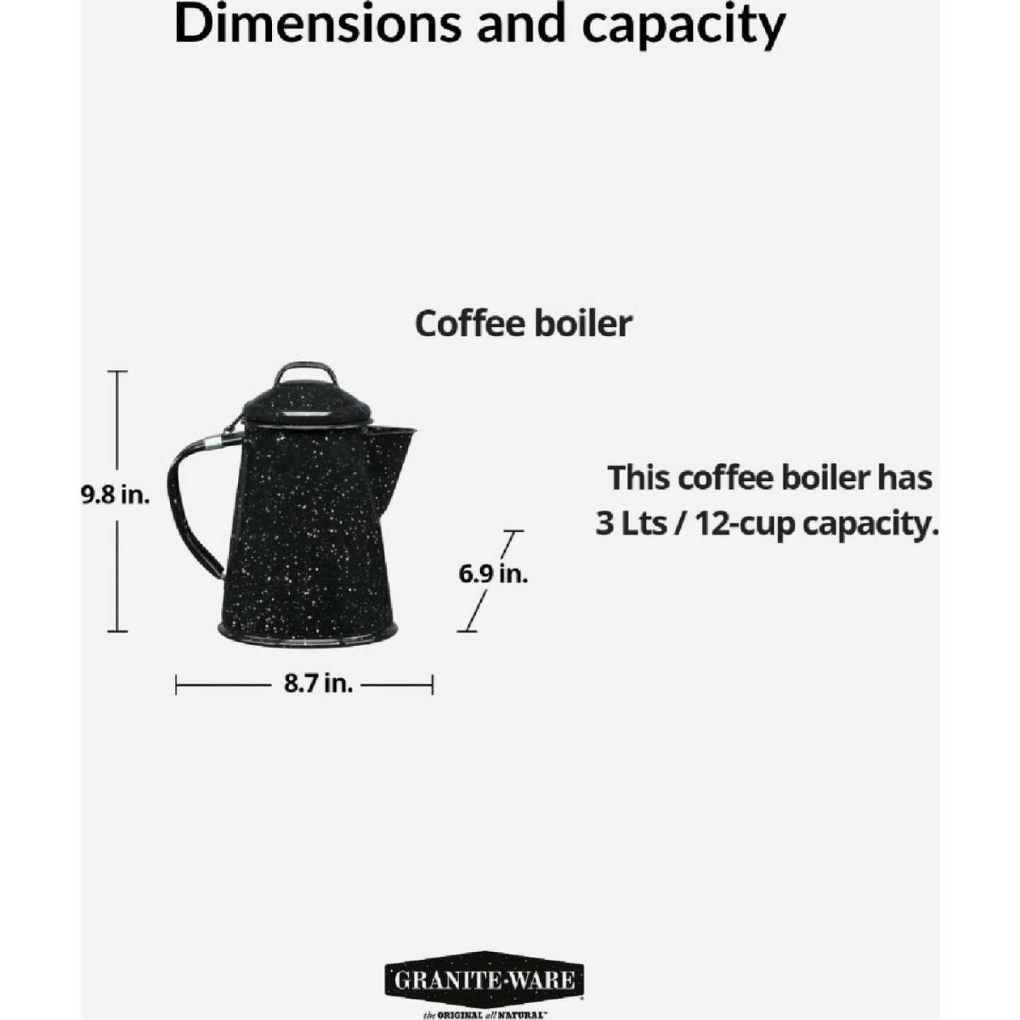 GraniteWare 12 Cup Black Coffee Boiler Image 2
