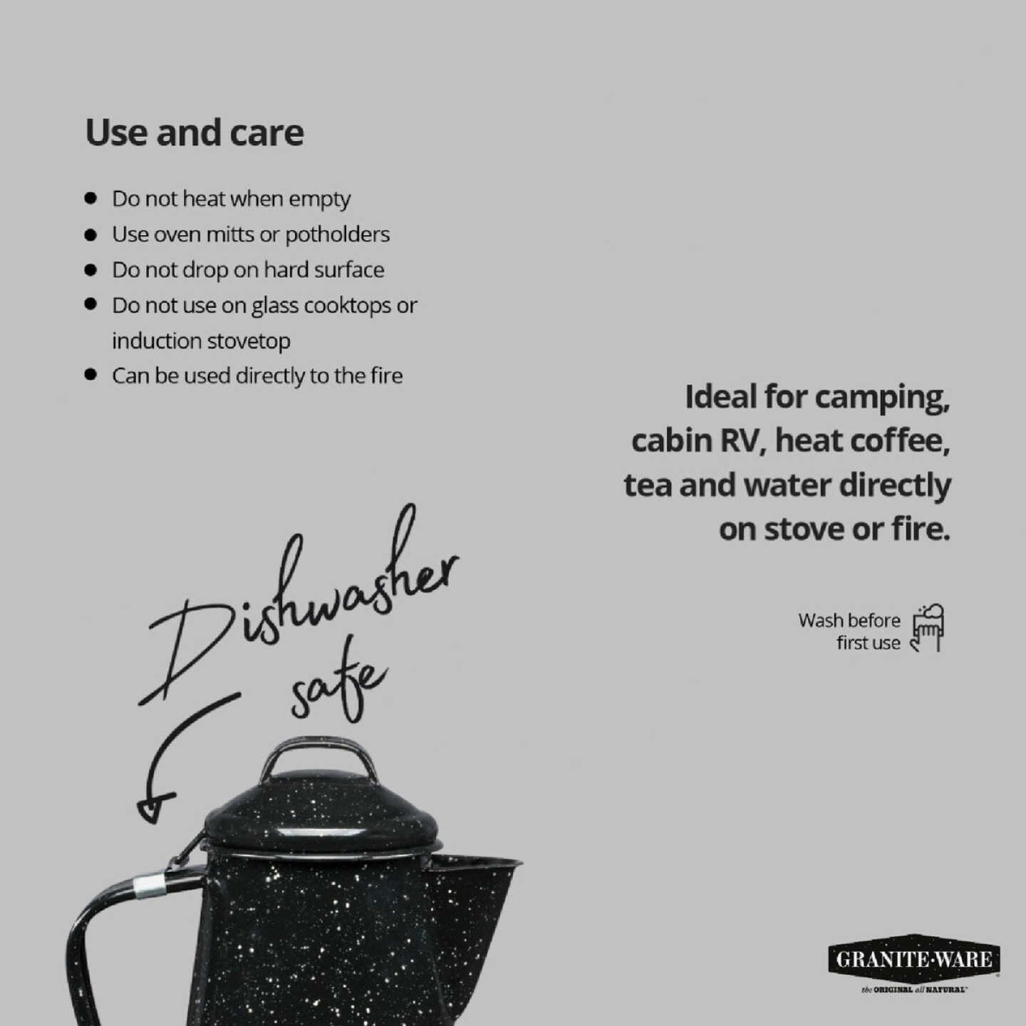 GraniteWare 12 Cup Black Coffee Boiler Image 3