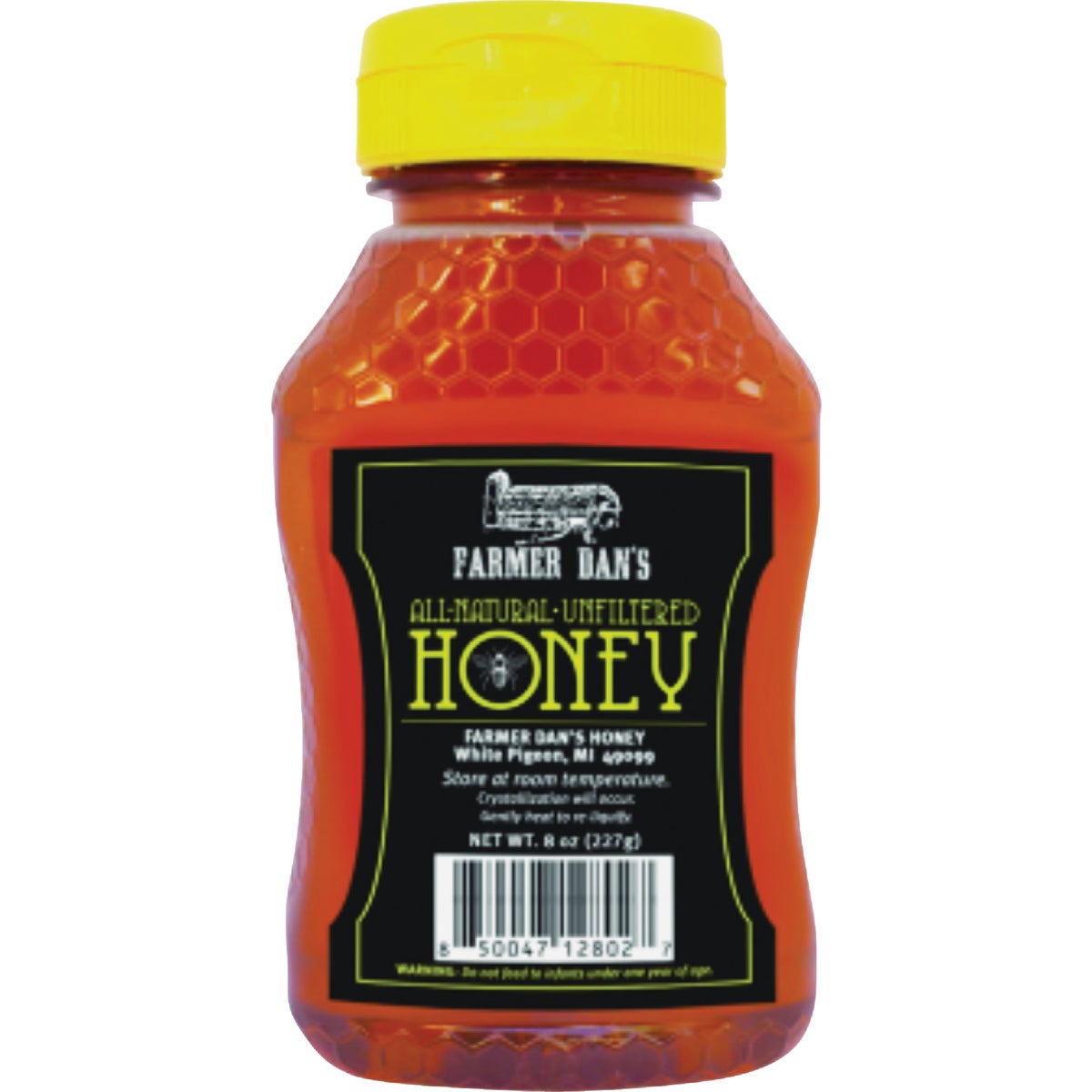Farmer Dan's 8 Oz. Original Unfiltered Honey Squeeze Bottle