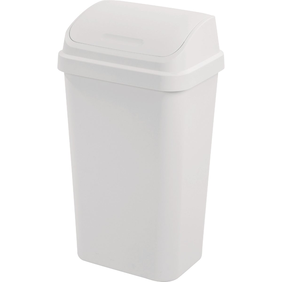 Sterilite 13 Gal. White Swing Top Wastebasket Image 1