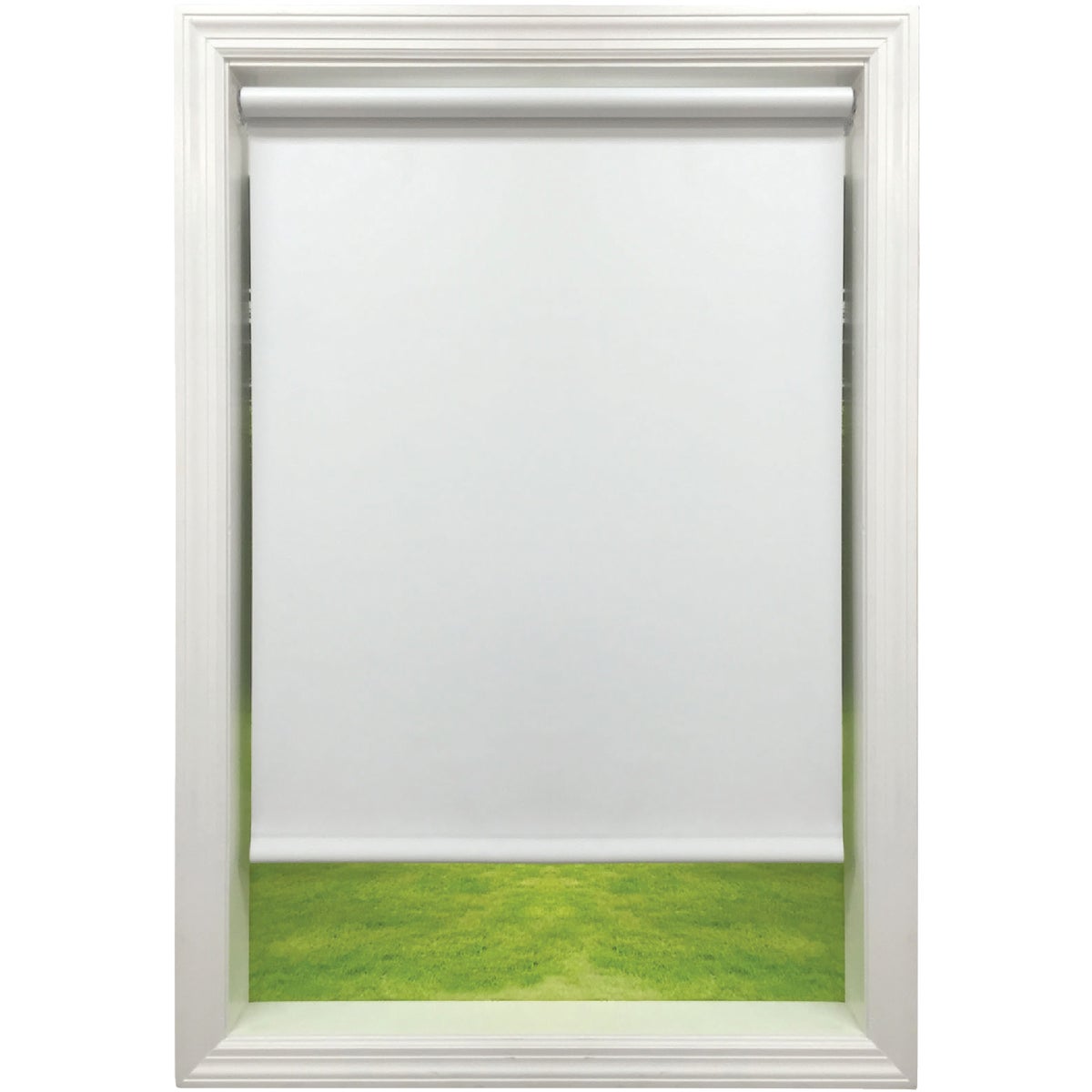 Friedland Shades Jupiter 37-1/4 In. x 72 In. White Economy Room Darkening Vinyl Roller Shade Image 2
