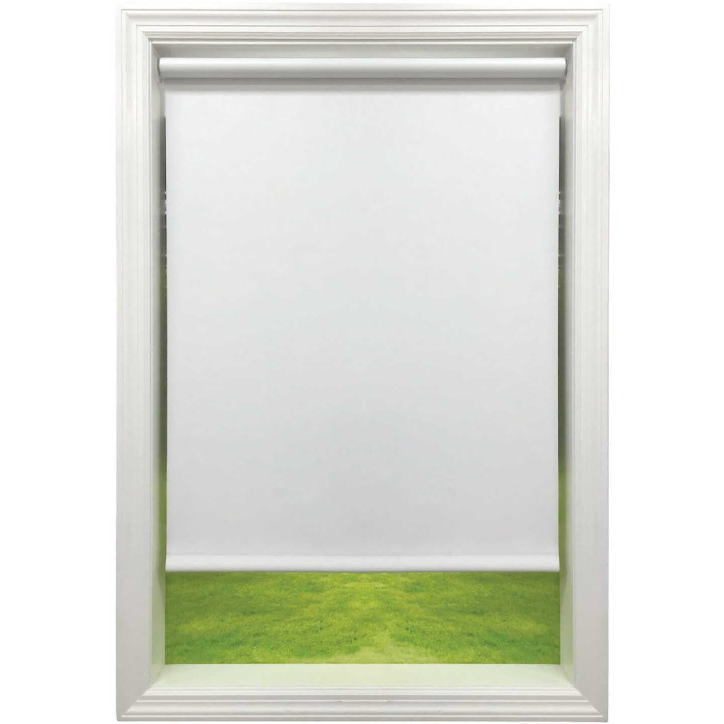 Friedland Shades Jupiter 37-1/4 In. x 72 In. White Economy Room Darkening Vinyl Roller Shade Image 2