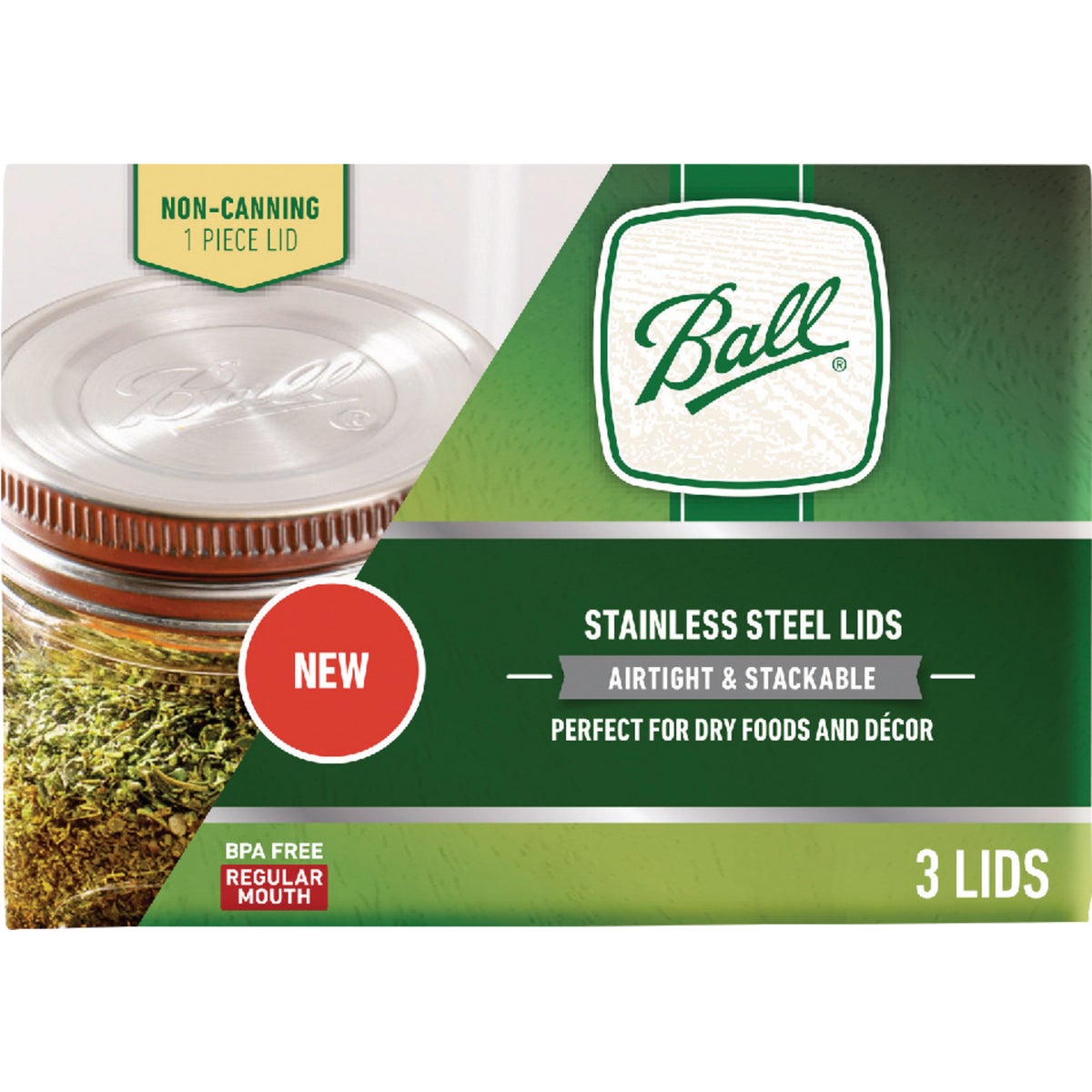 Ball Regular Mouth Stainless Steel Lids (3-Pack) Image 2
