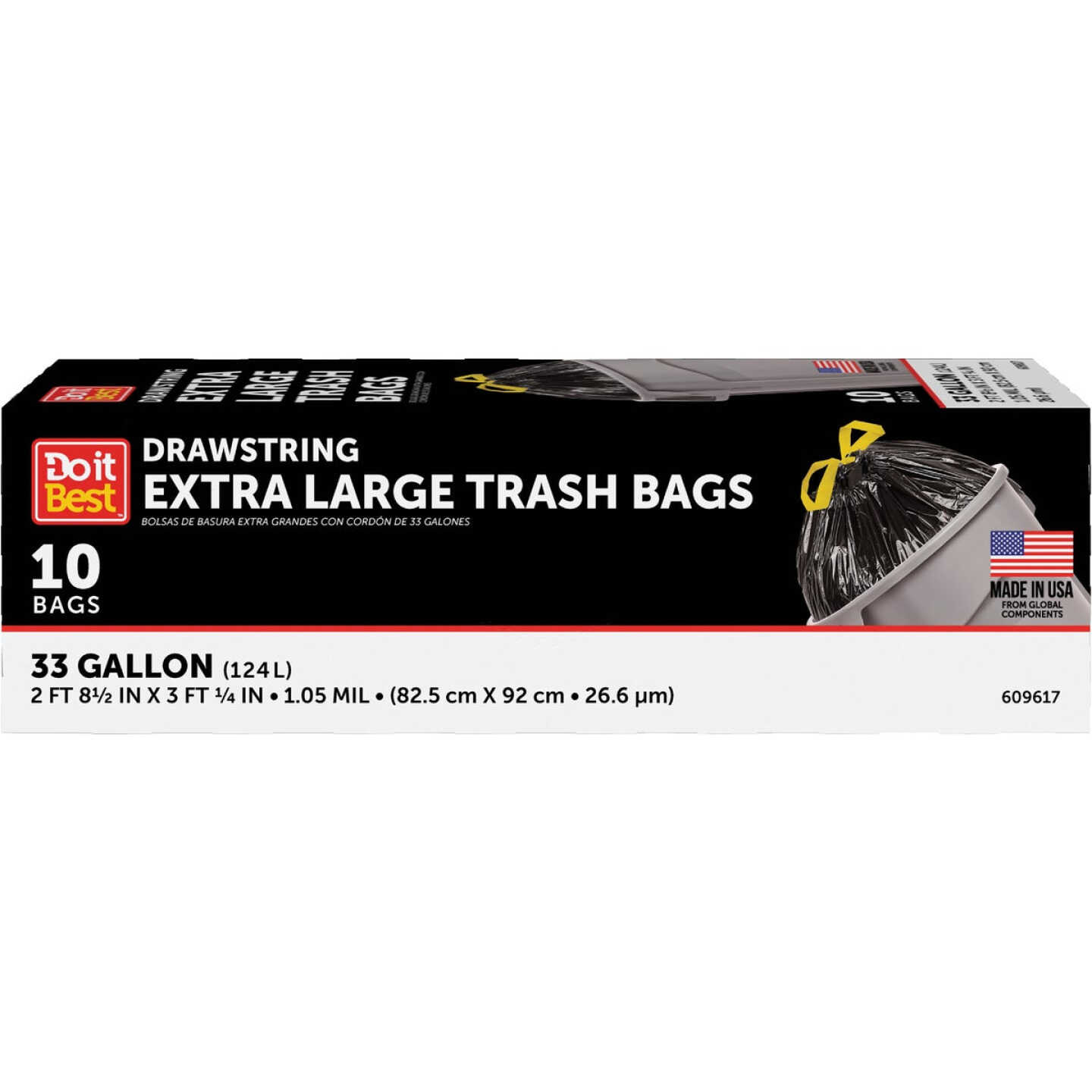 Do it Best 33 Gal. Extra Large Black Trash Bag (10-Count) Image 1