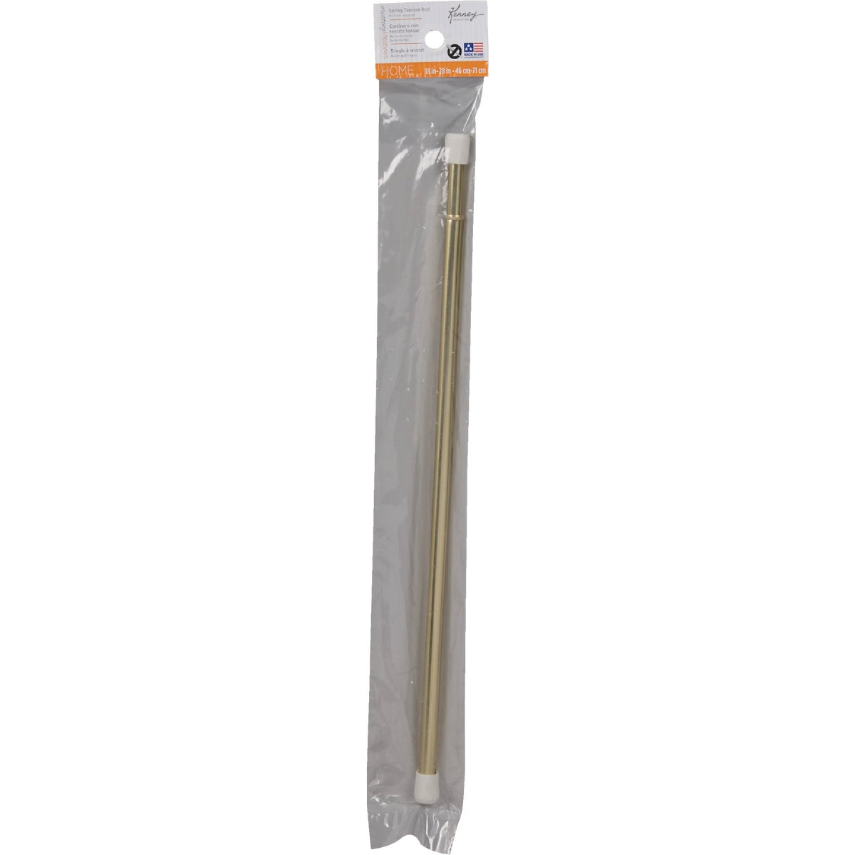 Kenney Strafford 18 In. To 28 In. 7/16 In. Spring Tension Rod, Brass Image 2