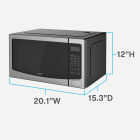 Avanti 1.1CF 1000W Black with Stainless Steel Front Microwave Image 2