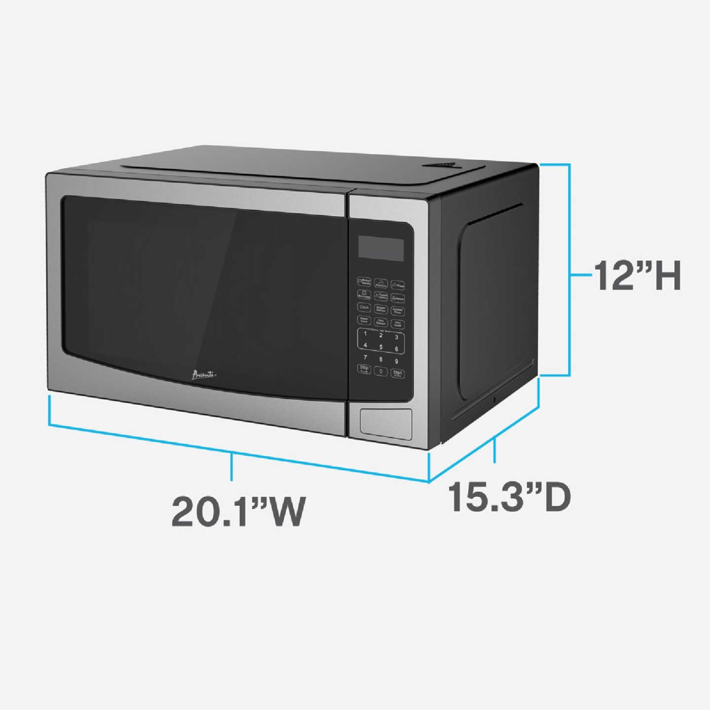 Avanti 1.1CF 1000W Black with Stainless Steel Front Microwave Image 2