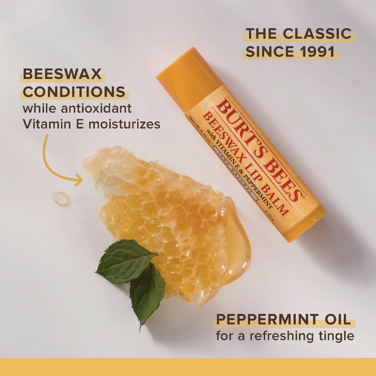 Burt's Bees Beeswax Lip Balm (Single Pack) Image 4