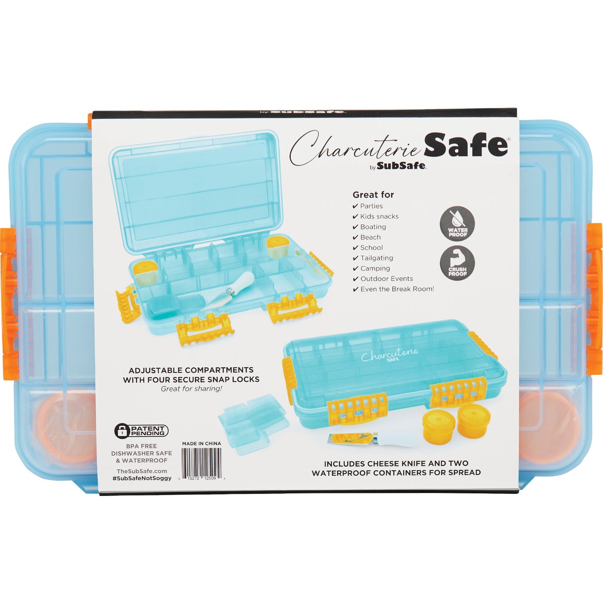 SubSafe Charcuterie Safe Light Blue & Neon Orange Food Storage Set Image 5