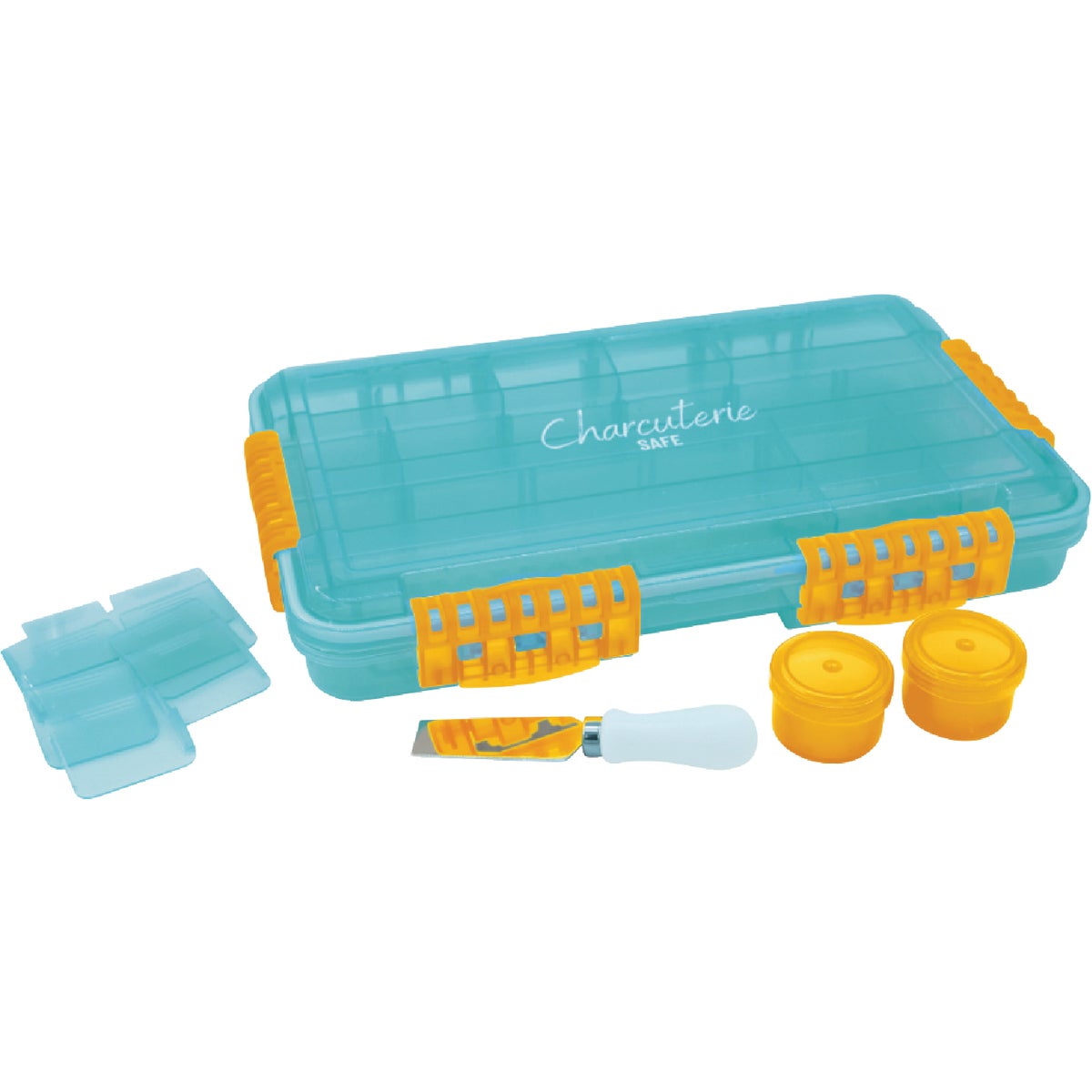 SubSafe Charcuterie Safe Light Blue & Neon Orange Food Storage Set Image 6