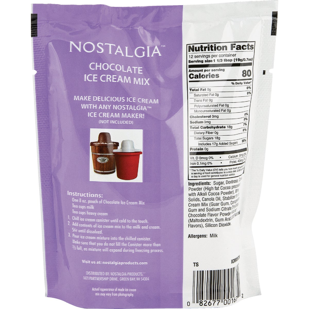 Nostalgia 8 Oz. Chocolate Individual Ice Cream Packet Image 2