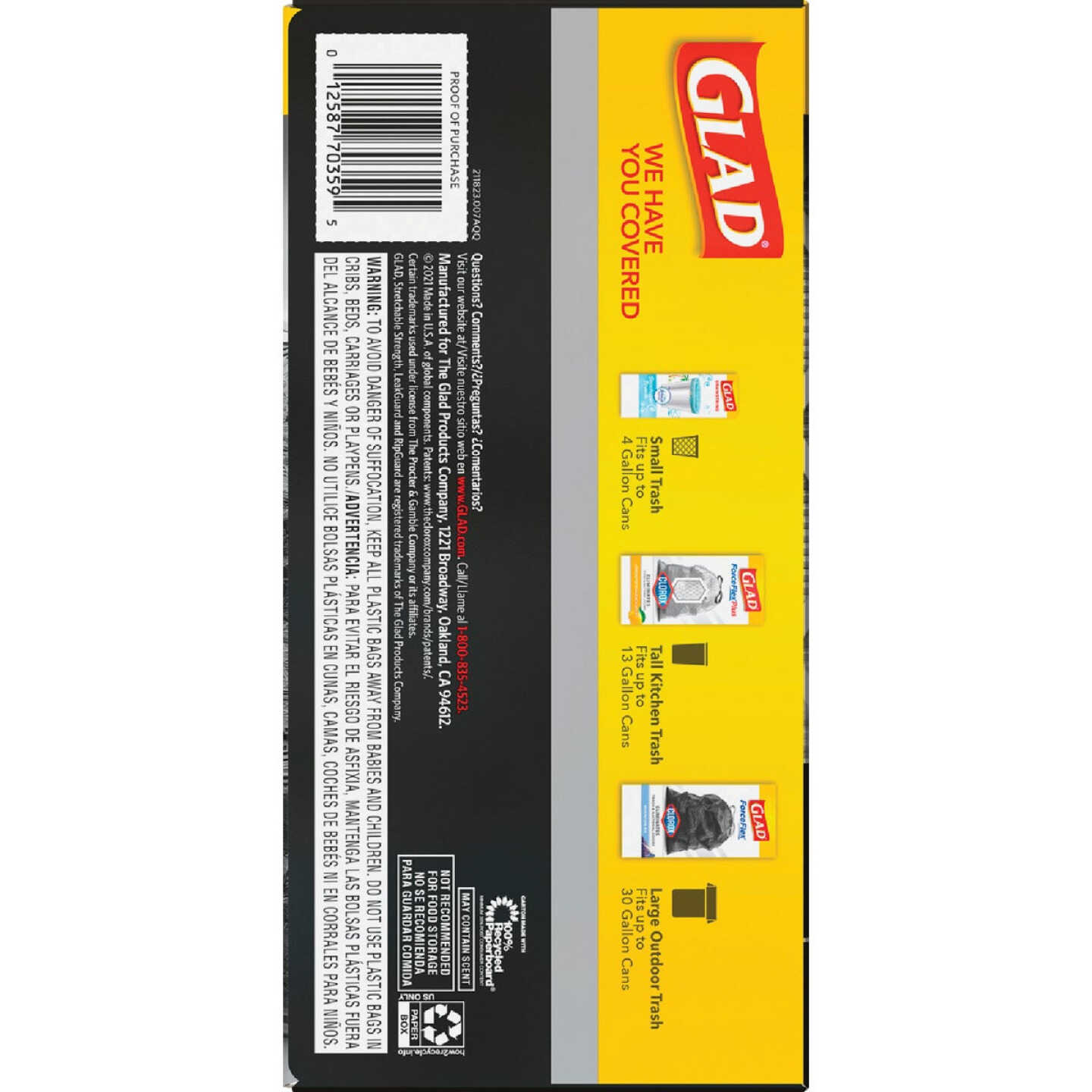 Glad Dual Defense 30 Gal. Large Black Trash Bag (25-Count) Image 4