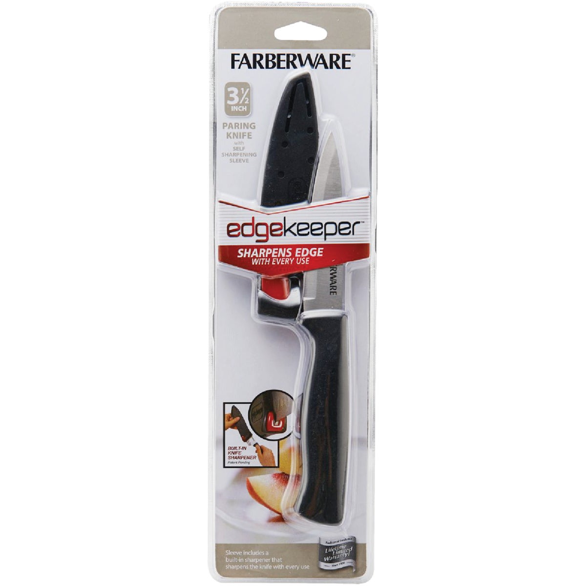 Farberware 3.5 In. Black Paring Knife with Edgekeeper Sheath Image 2