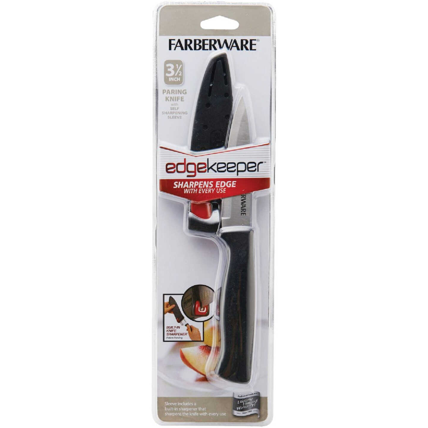 Farberware 3.5 In. Black Paring Knife with Edgekeeper Sheath Image 2
