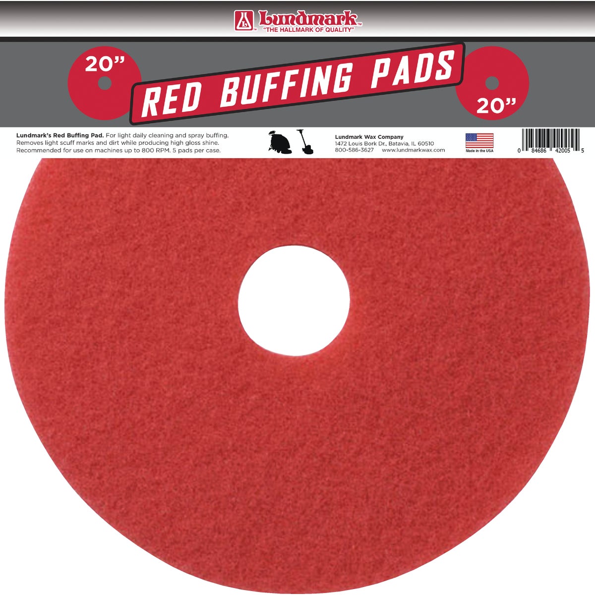 Lundmark 20 In. Red Scrub Pad (5-Pack)