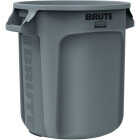 Rubbermaid Commercial Brute 10 Gal. Gray Vented Trash Can Image 1