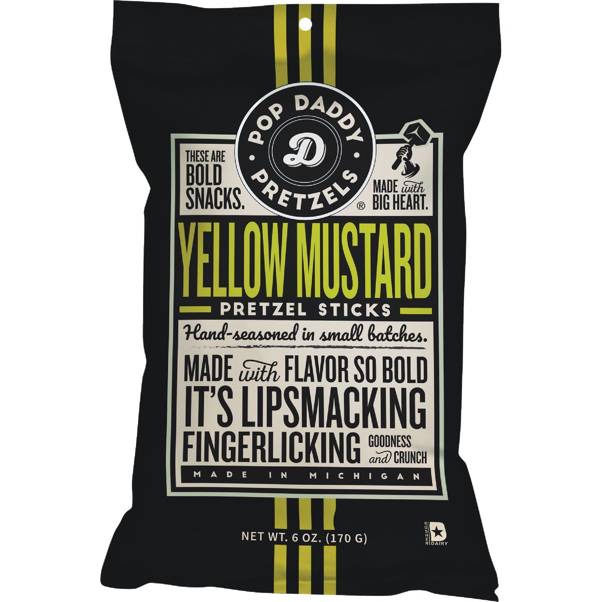 Pop Daddy 7.5 Oz. Yellow Mustard Pretzel Sticks