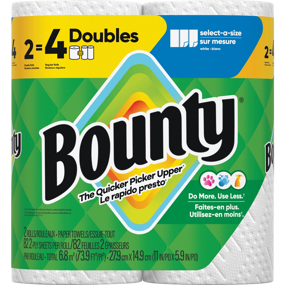 Bounty Select-A-Size Paper Towels, 2 Double Rolls