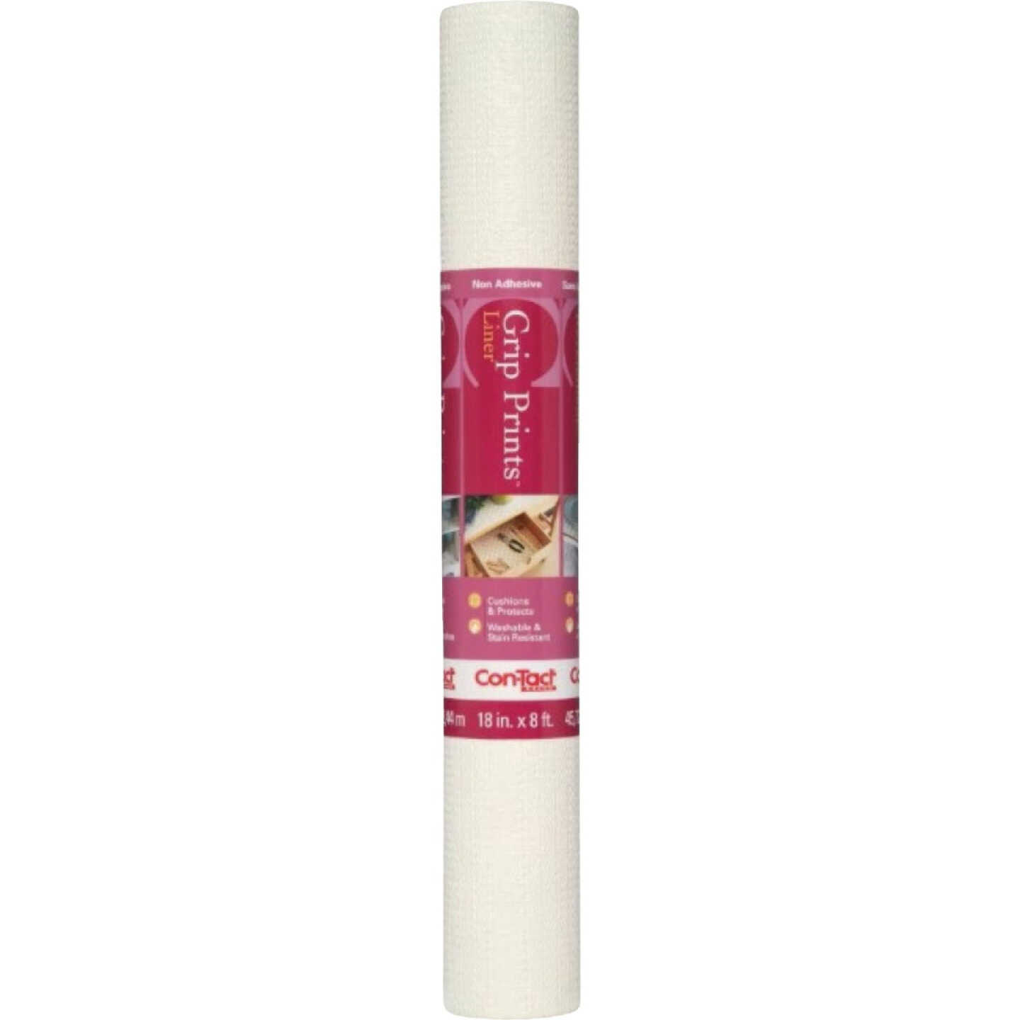 Con-Tact 18 In. x 8 Ft. White Grip Non-Adhesive Shelf Liner Image 1