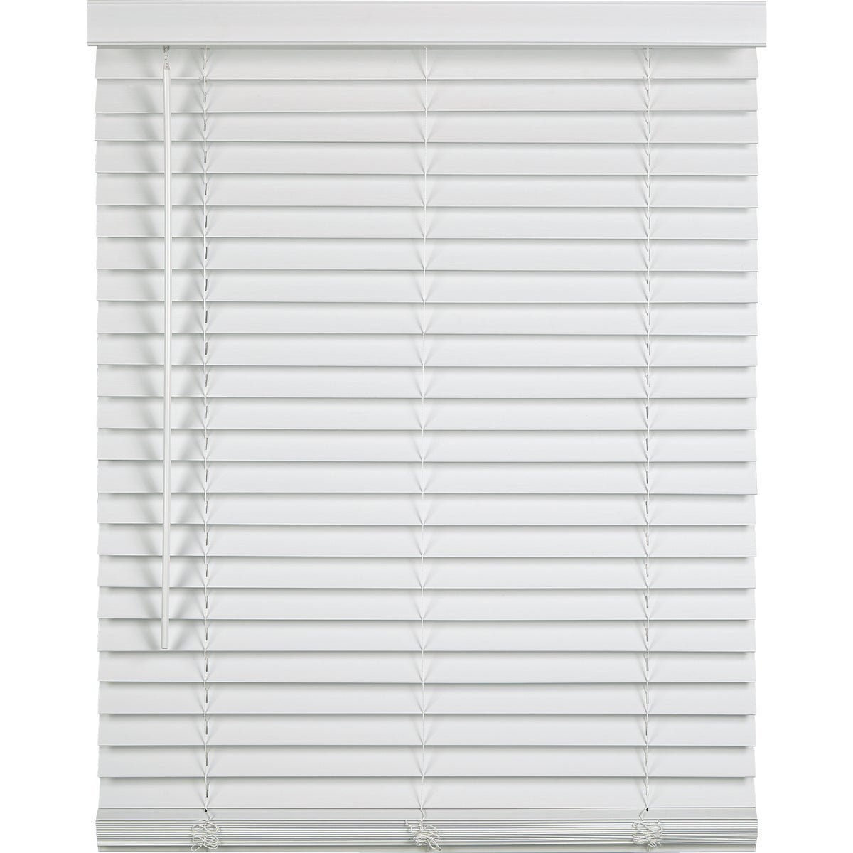 Home Impressions 47 In. x 64 In. x 2 In. White Faux Wood Cordless Blind