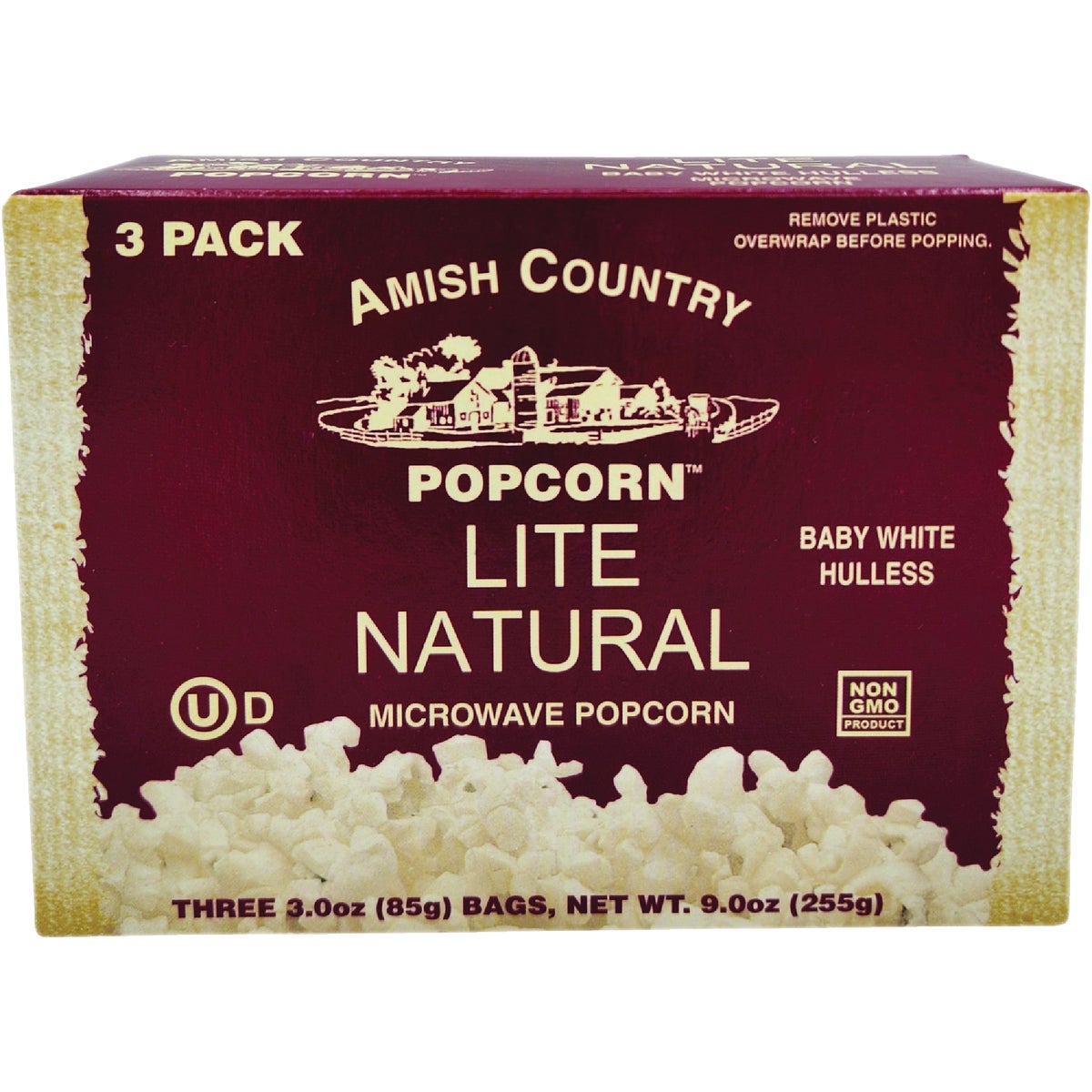 Amish Country Popcorn 3 Pack Lite Natural Microwave Popcorn