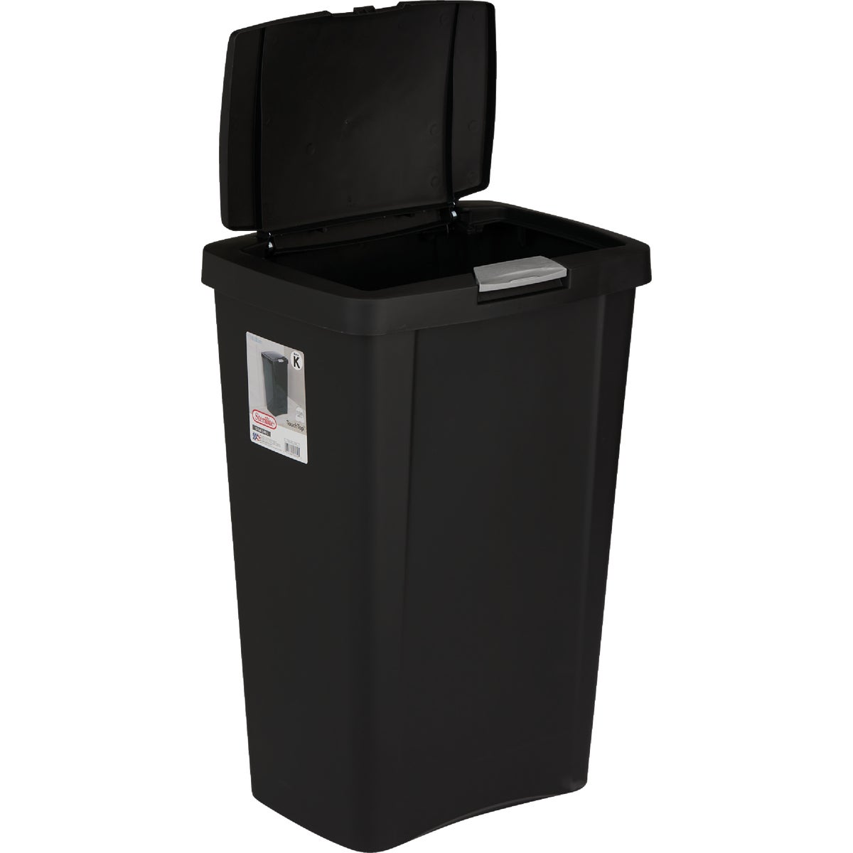 Sterilite 13 Gal. Black TouchTop Wastebasket Image 3