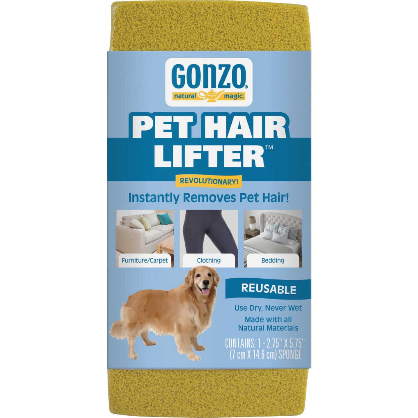Gonzo 2.75 In. W. x 5.75 In. L. Pet Hair Lifter Sponge Image 1