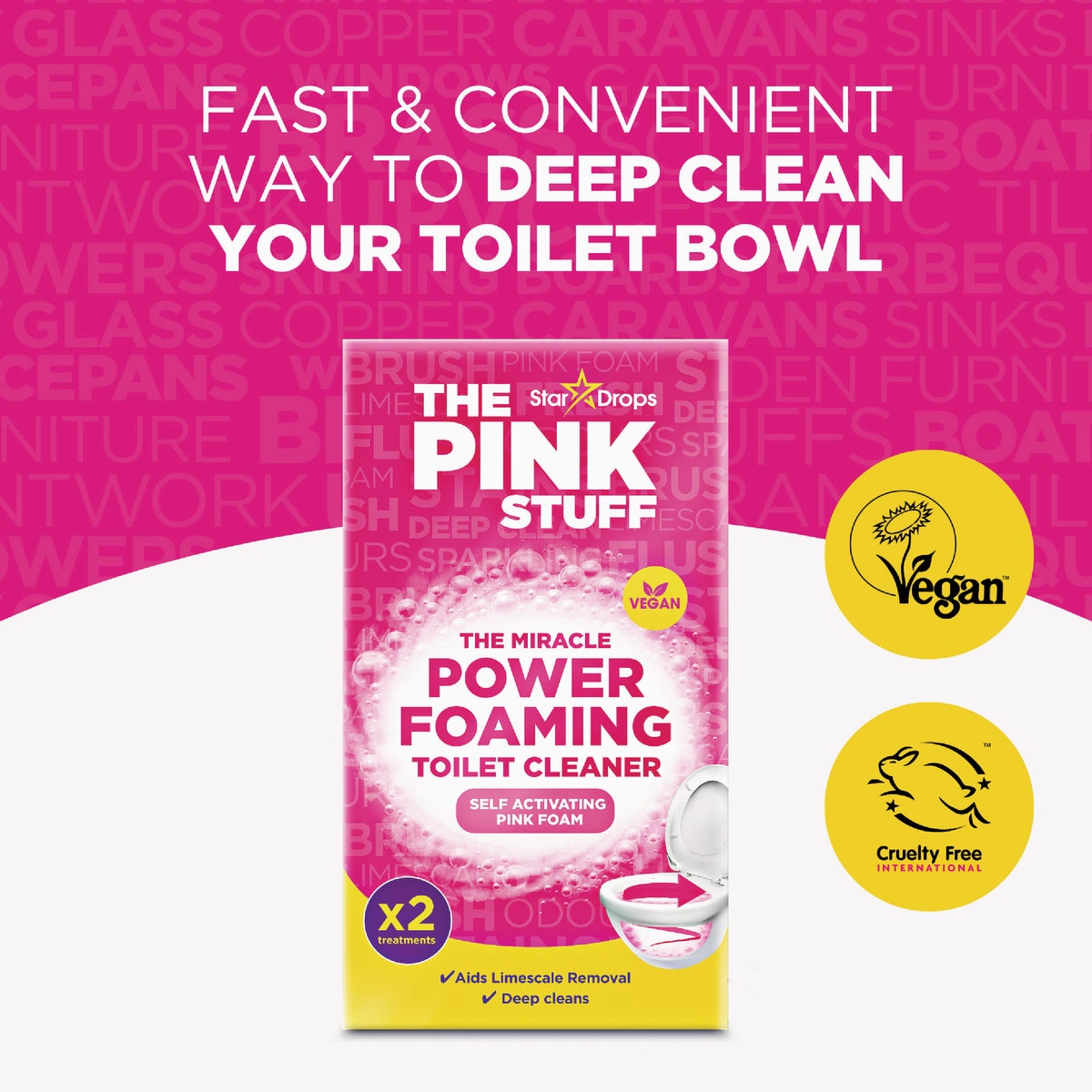 The Pink Stuff Miracle Power Foaming Toilet Cleaner (2-Pk.) Image 3