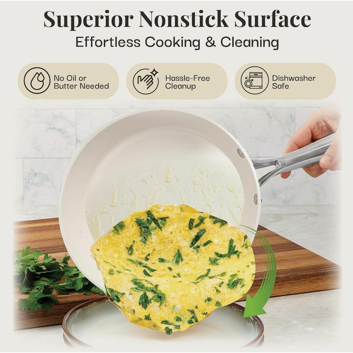 Gotham Steel 10 In. Hammered Cream Collection Fry Pan With Lid Image 6