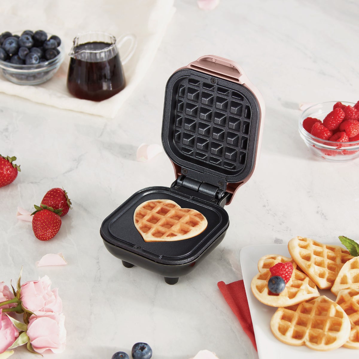 Rise By Dash 4 In. Heart Mini Waffle Maker Image 2