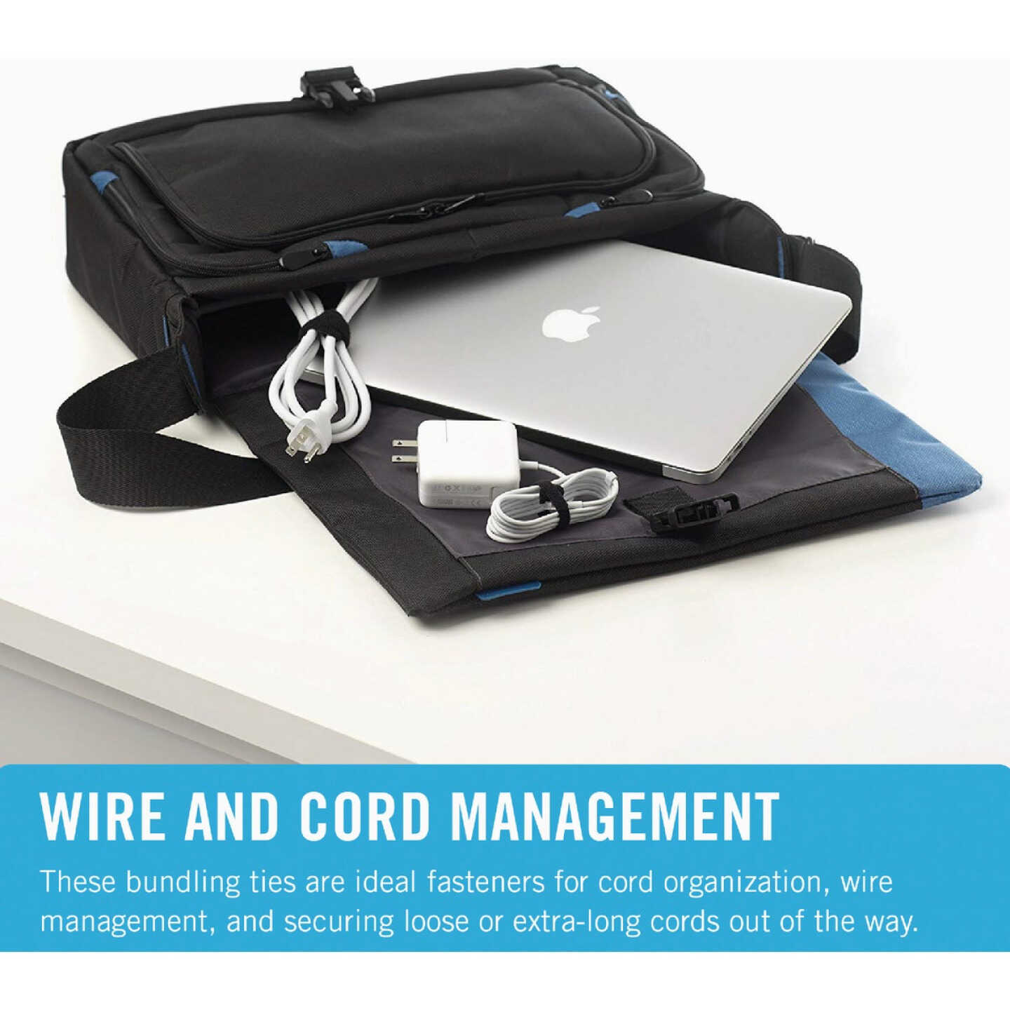 VELCRO Brand One-Wrap 1/2 In. x 8 In. Black Hook & Loop Tie (5 Ct.) Image 2