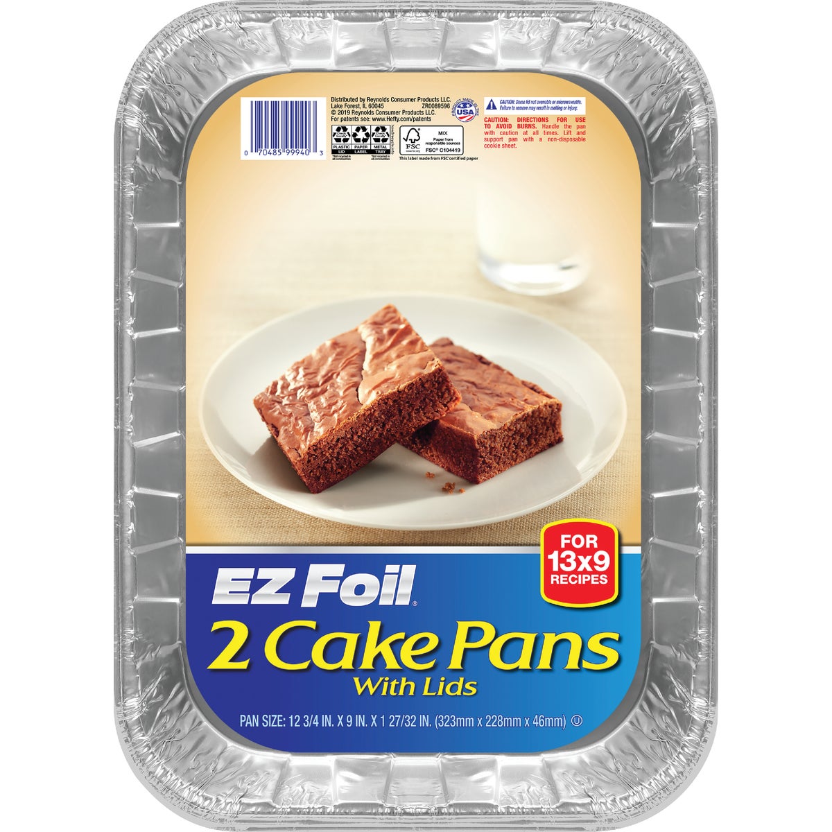 EZ Foil Rectangular Cake Pan with Lids (2-Piece)