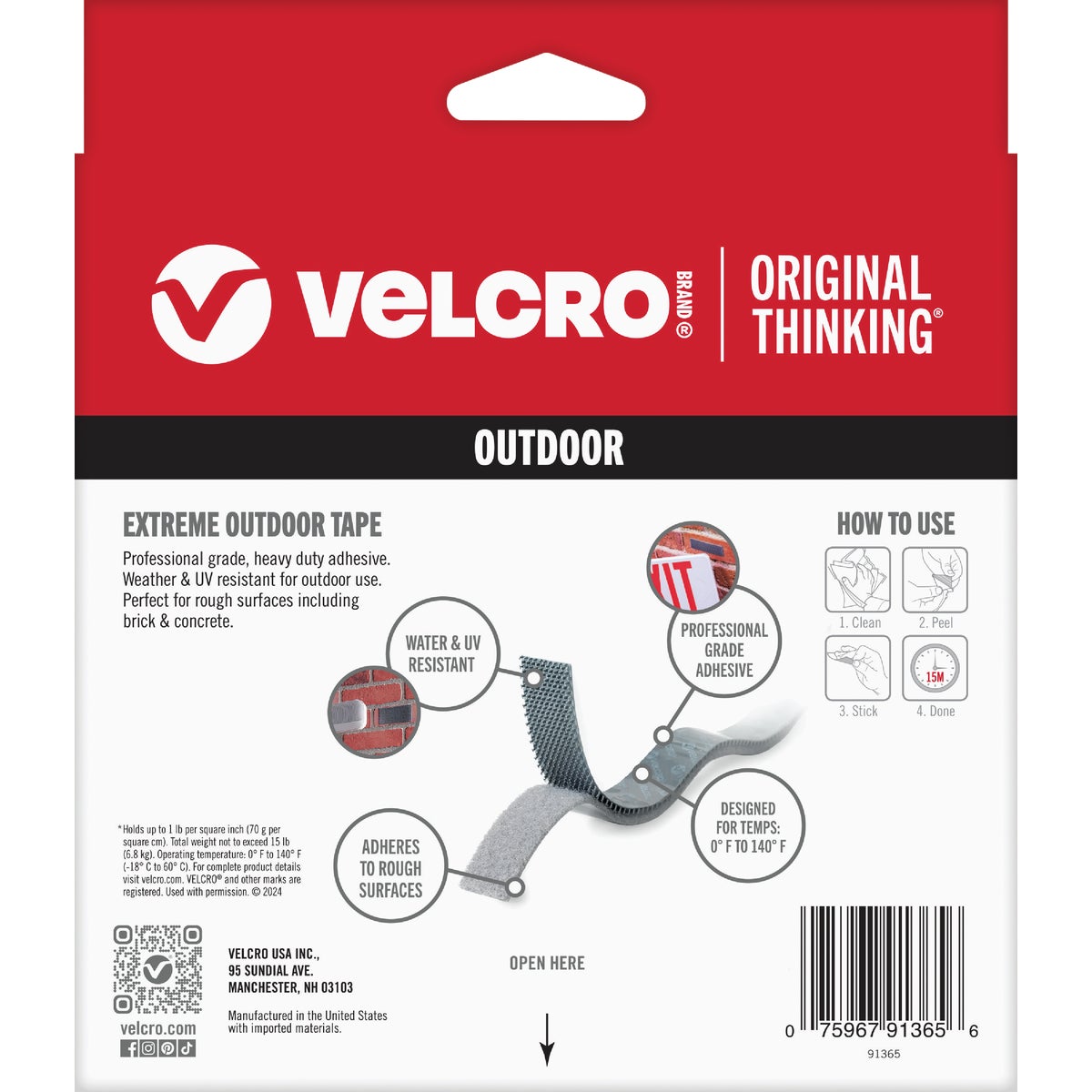 VELCRO Brand 1 In. x 10 Ft. Titanium Industrial Strength Extreme Hook & Loop Roll Image 5