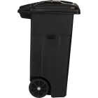 Toter 32 Gal. Black Outdoor Trash Can With Attached Lid and Wheels Image 3