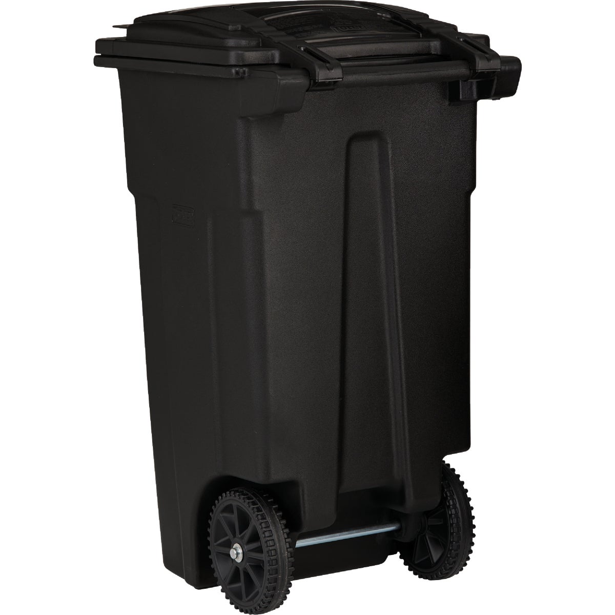 Toter 32 Gal. Black Outdoor Trash Can With Attached Lid and Wheels Image 4