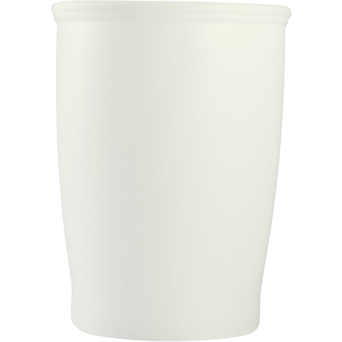 iDesign Kent 2 Gal. White Oval Wastebasket Image 2