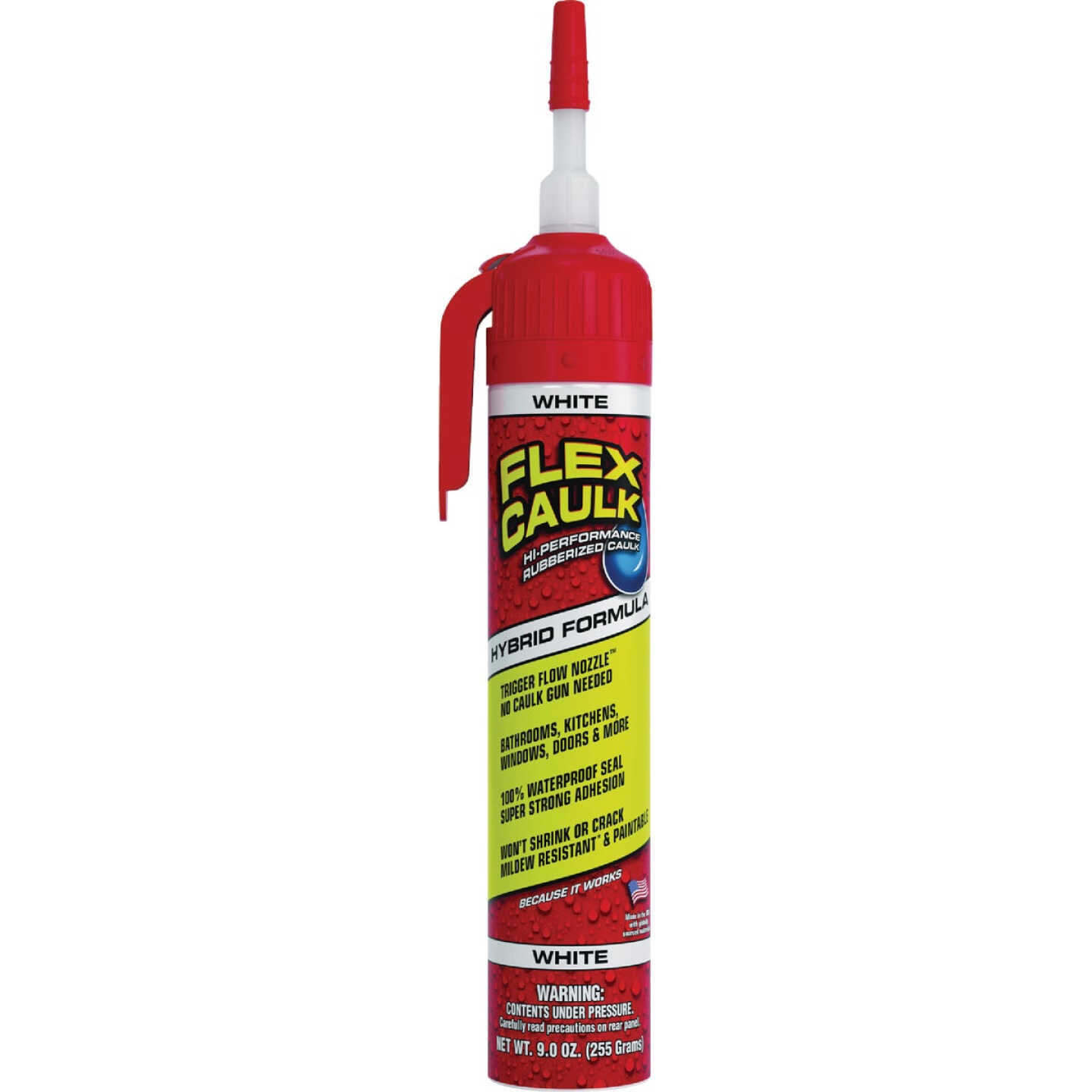 Flex Caulk 6.75 Oz. White Hybrid Caulk Cartridge With Adjustable Nozzle Image 1