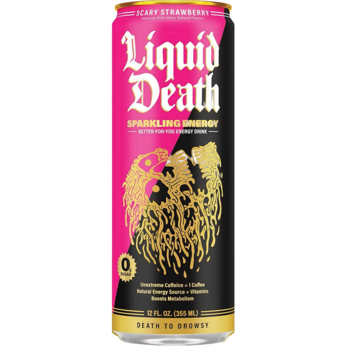 Liquid Death 12 Oz. Scary Strawberry Sparkling Energy Drink Image 1