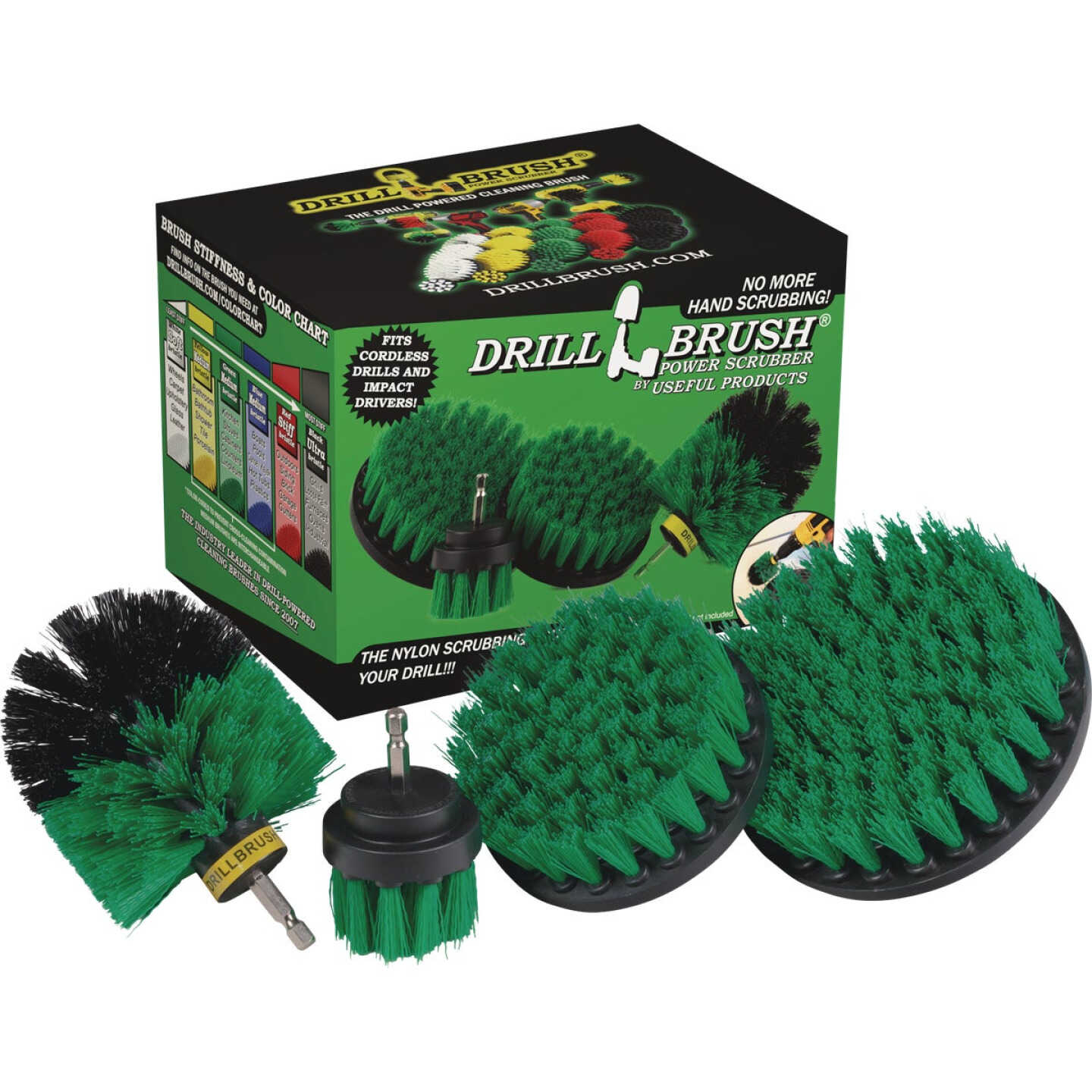 Drillbrush Kitchen Medium Green Drill Brush (4 Piece) Image 1