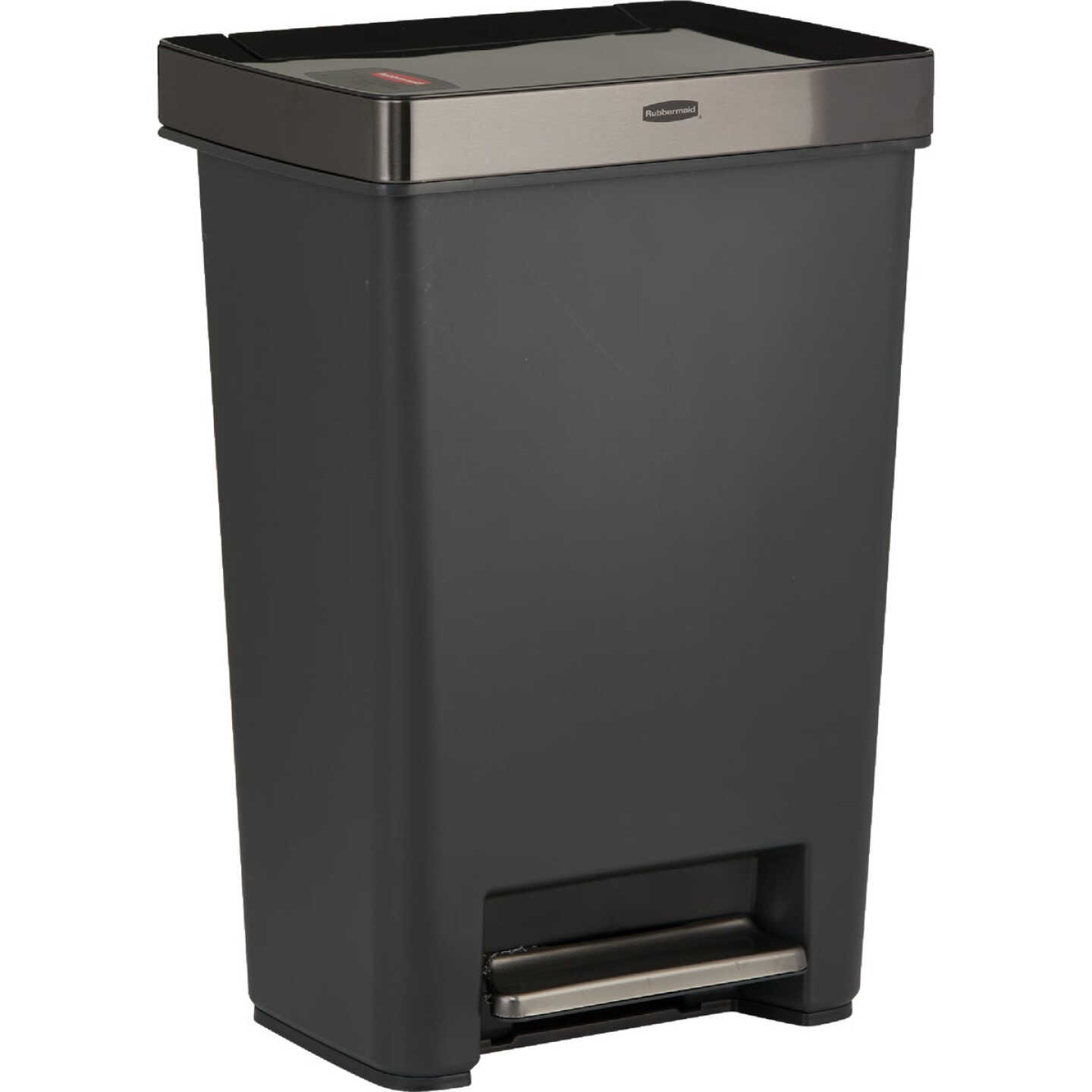 Rubbermaid 13 Gal. Premier Series IV Step-On Trash Can with Stainless Steel Lid Image 1