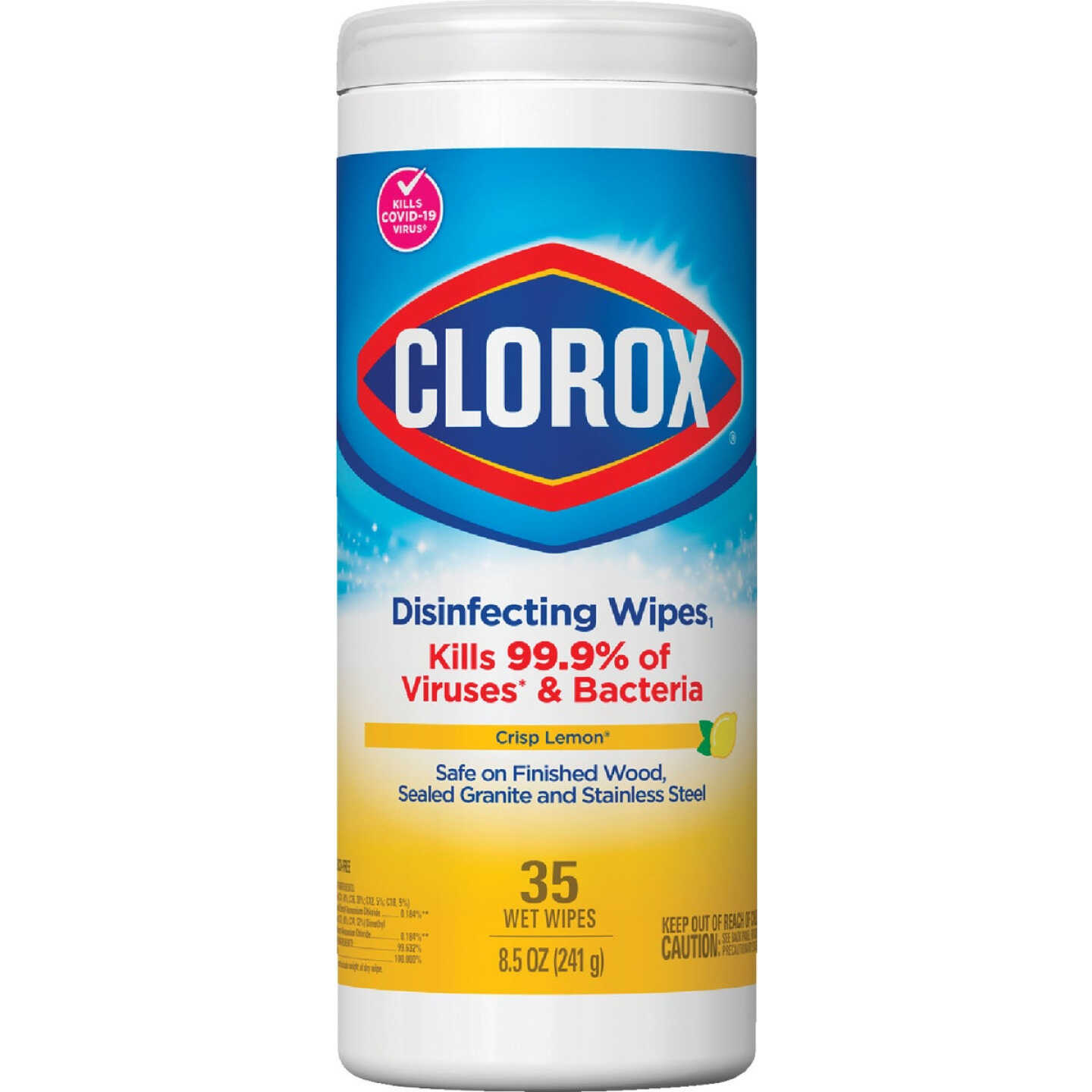 Clorox Crisp Lemon Disinfecting Cleaning Wipes Tub (35-Count) Image 1