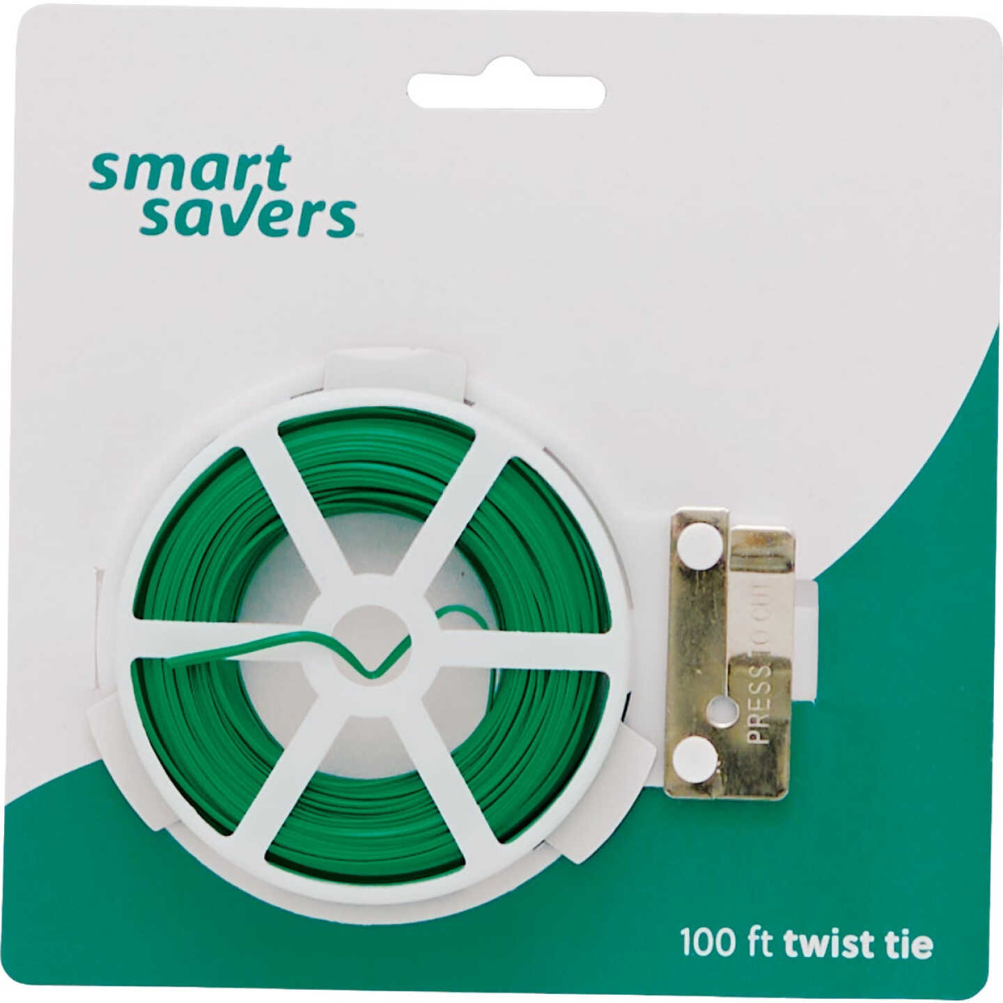 Smart Savers 100 Ft. Green Rubber Twist Tie Image 1