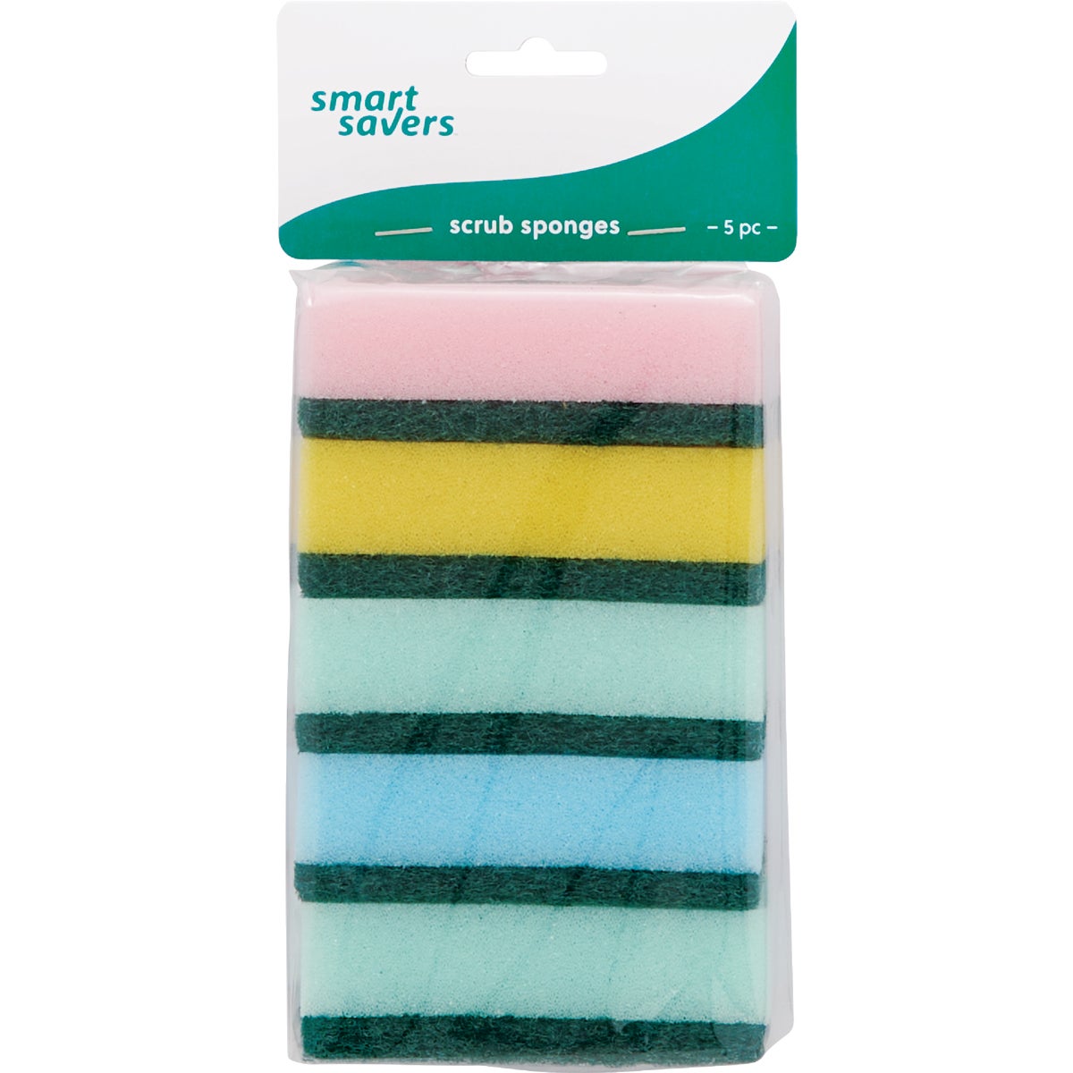 Smart Savers 3.7 In. x 2.36 In. Scrub Sponge (5-Pack)